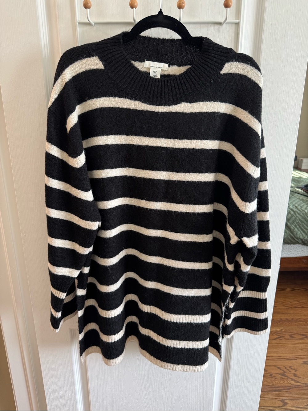 H&M Maternity Black and White Striped Sweater